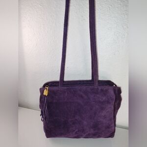 Vtg Marcella Italy - Made in Italy-Amethyst Purple Suede Shoulder bag Purse